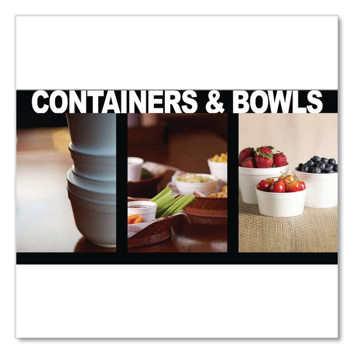 Foam Bowls, Squat Style, 12 oz, White, 1,000/Carton