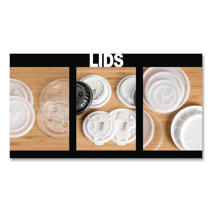 Plastic Lids for Foam Cups and Bowls, Vented, Fits 6 oz Hot Cups, White, 1,000/Carton