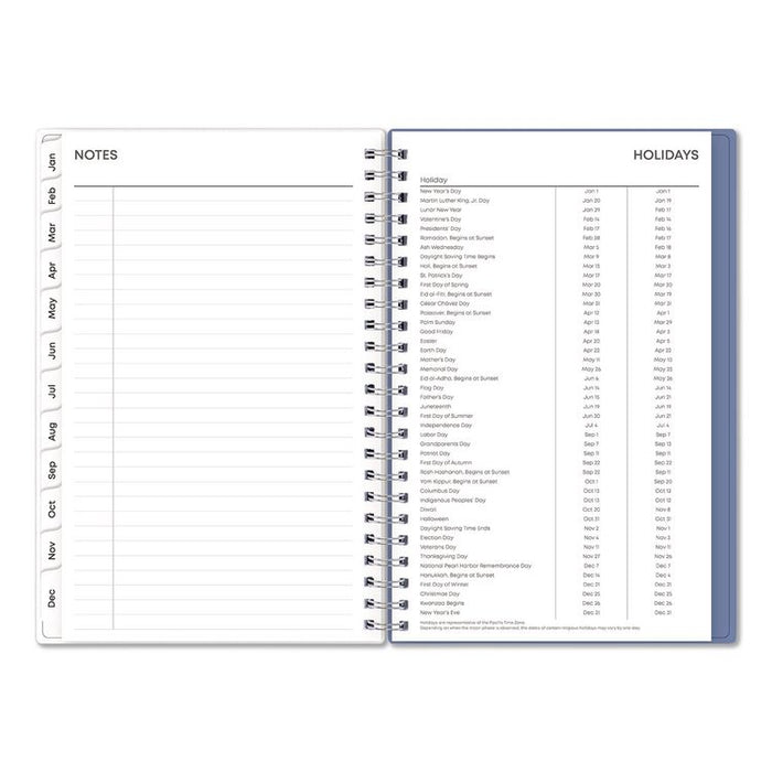 Lindley Weekly/Monthly Planner, Lindley Floral Artwork, 8 x 5, White/Blue/Green Cover, 12-Month (Jan to Dec): 2026