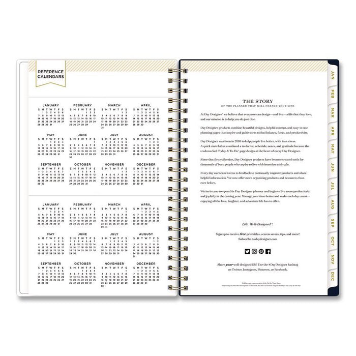 Day Designer Peyton Create-Your-Own Cover Weekly/Monthly Planner, Floral Artwork, 8 x 5, Navy Cover, 12-Month (Jan-Dec): 2026