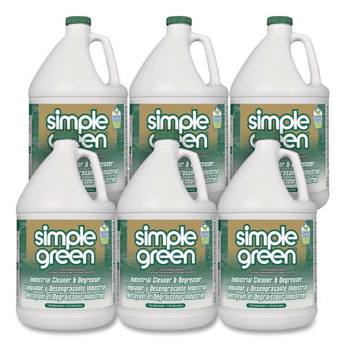 Industrial Cleaner and Degreaser, Concentrated, 1 Gallon Bottle, 6/Carton