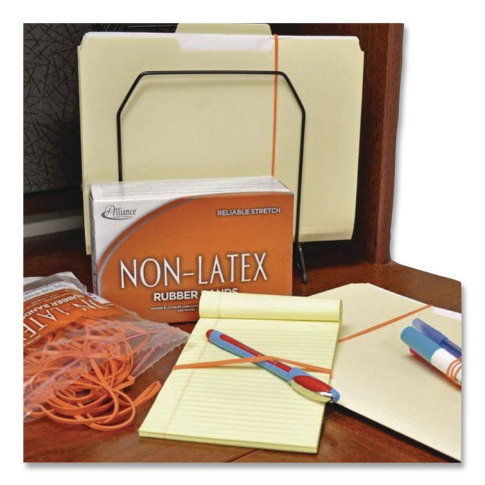 Non-Latex Rubber Bands, Size 117B, 0.04" Gauge, Orange, 1 lb Box, 250/Box