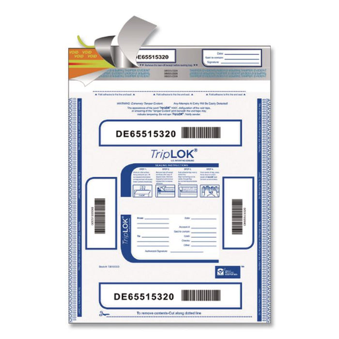 Deposit Bag, Plastic, 12" x 16", Clear, 100/Pack