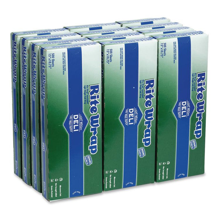 Dry Wax Light Weight Deli Paper, 15.12 x 10.75, 500/Pack, 12 Packs/Carton