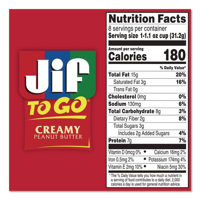 Creamy Peanut Butter Cups, 1.1 oz Cup, 8/Box