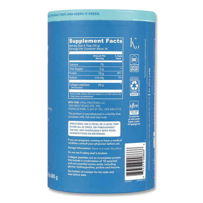 Collagen Peptides Unflavored Powder, Unflavored, 24 oz Bottle