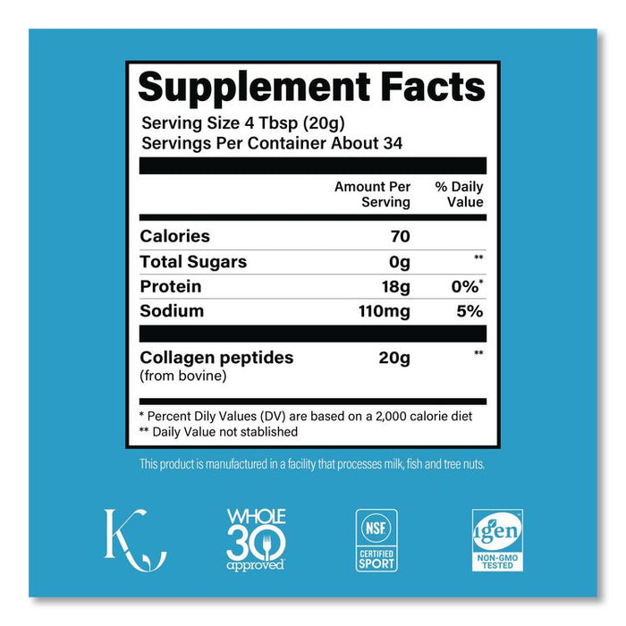 Collagen Peptides Unflavored Powder, Unflavored, 24 oz Bottle