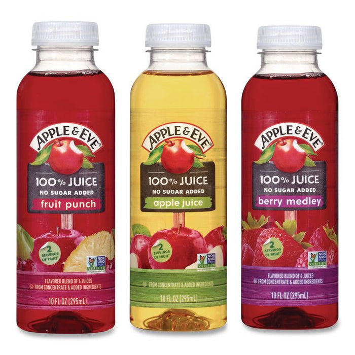 100% Fruit Juice Variety Pack, Assorted Flavors, 10 oz Bottle, 24/Carton