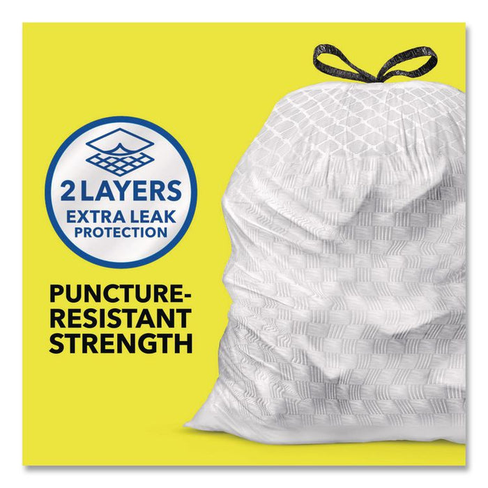 ForceFlex Kitchen Drawstring Trash Bags, 13 gal, Gain Fresh Clean Scent, 24 x 27.38, White, 40 Bags/Box, 6 Boxes/Carton