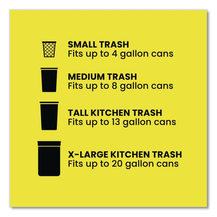 ForceFlex Kitchen Drawstring Trash Bags, 13 gal, Gain Fresh Clean Scent, 24 x 27.38, White, 40 Bags/Box, 6 Boxes/Carton