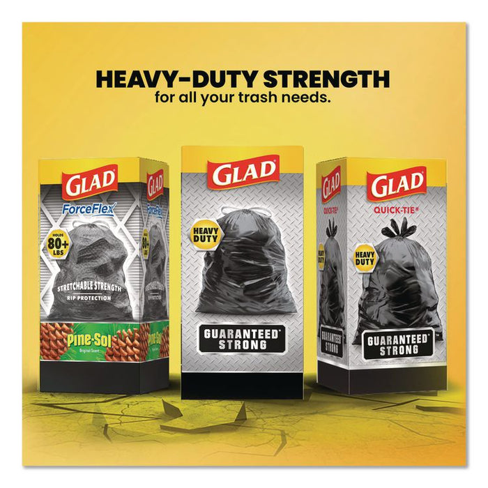 Guaranteed Strong Large Drawstring Trash Bags, Three-Ply, 30 gal, 1.05 mil, 30 x 33, Black, 28 Bags/Box, 6 Boxes/Carton
