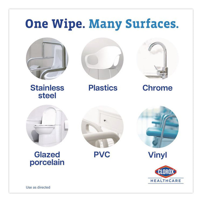 Hydrogen Peroxide Cleaner Disinfectant Wipes, 12 x 11, Unscented, White, 185/Pack, 2 Packs/Carton