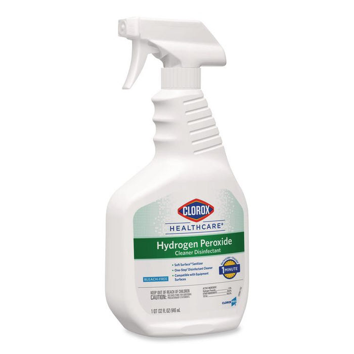 Hydrogen-Peroxide Cleaner/Disinfectant, Unscented, 32 oz Spray Bottle, 9/Carton