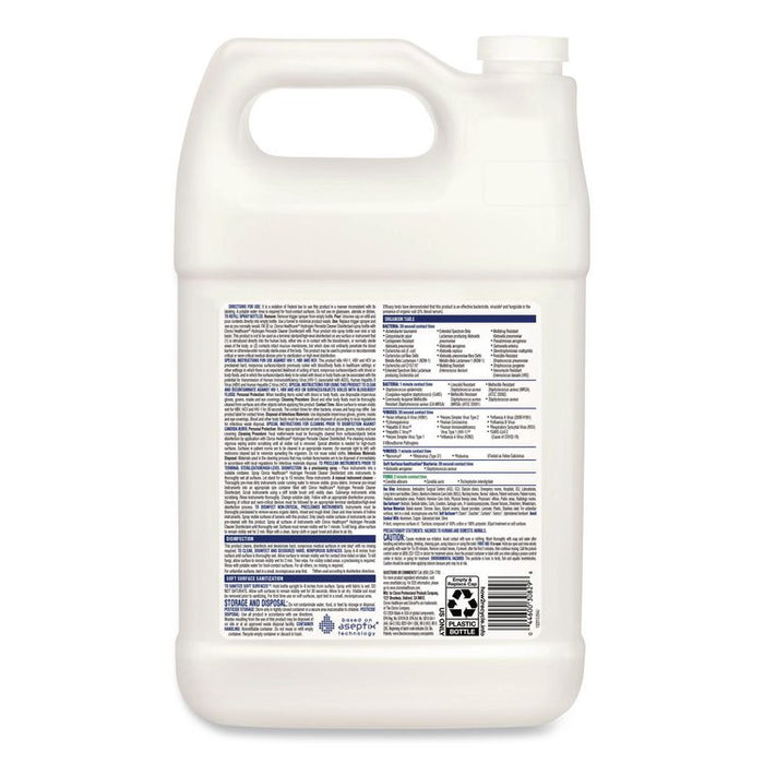 Hydrogen-Peroxide Cleaner/Disinfectant, Unscented, 1 gal Bottle, 4/Carton