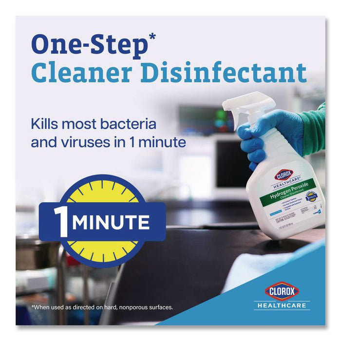 Hydrogen-Peroxide Cleaner/Disinfectant, Unscented, 1 gal Bottle, 4/Carton