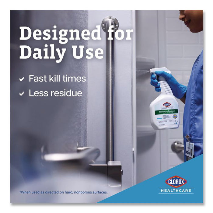 Hydrogen-Peroxide Cleaner/Disinfectant, Unscented, 1 gal Bottle, 4/Carton