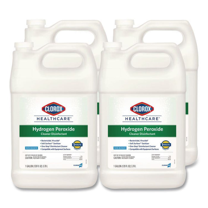 Hydrogen-Peroxide Cleaner/Disinfectant, Unscented, 1 gal Bottle, 4/Carton