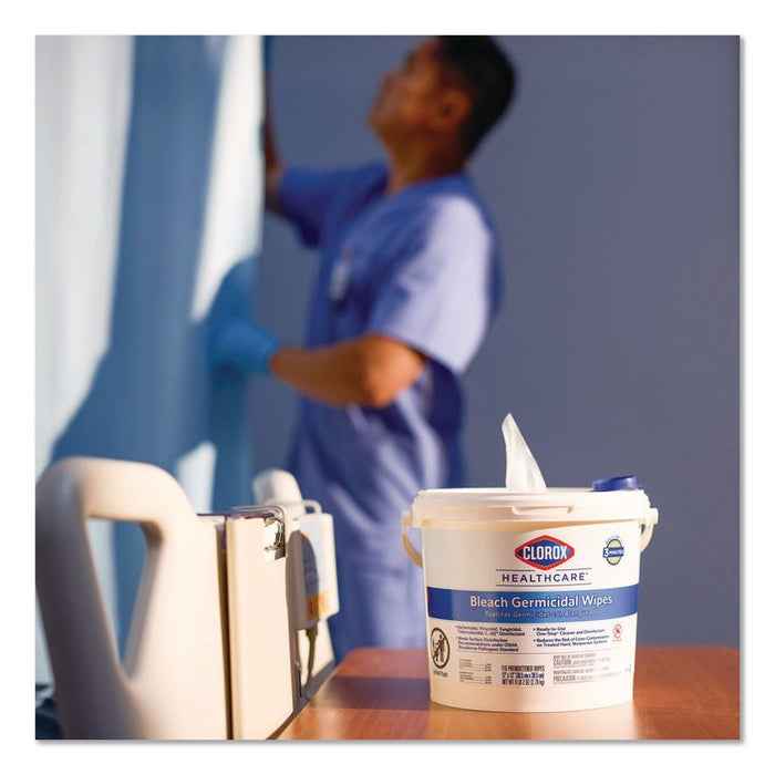 Bleach Germicidal Wipes, Individual Wipes, 1-Ply, 6.75 x 9, Unscented, White, 50/Box, 6 Boxes/Carton