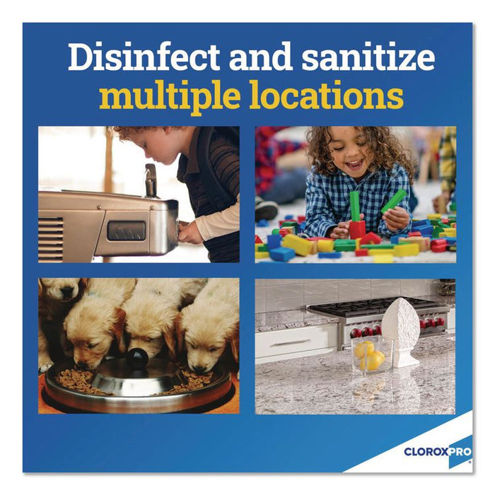 CloroxPro Anywhere Daily Disinfectant and Sanitizer, Unscented, 128 oz Bottle, 4/Carton