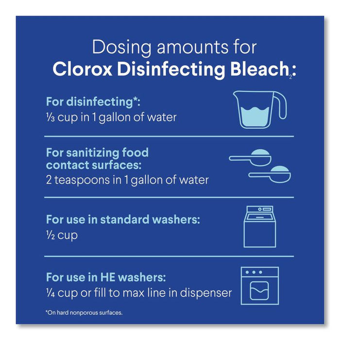 Concentrated Regular Disinfecting Bleach, Unscented, 43 oz Bottle