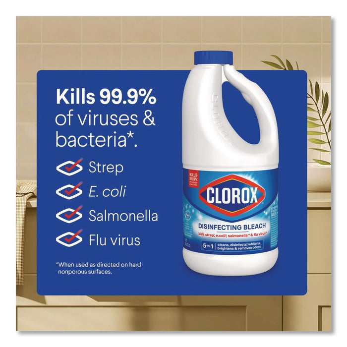 Concentrated Regular Disinfecting Bleach, Unscented, 43 oz Bottle