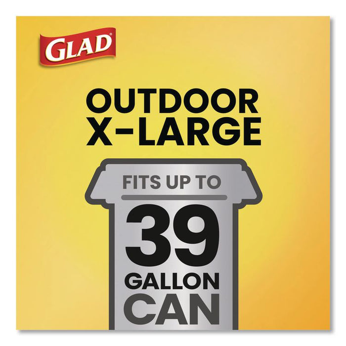 Large Quick-Tie Trash Bags, Lawn and Leaf, 39 gal, 0.95 mil, 32.5 x 41, Black, 12 Bags/Box