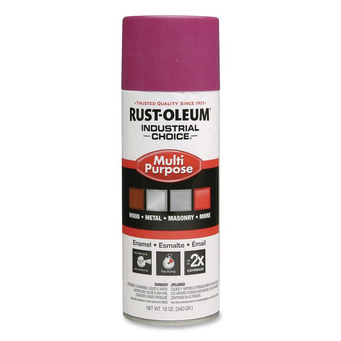 Industrial Choice 1600 System Multi-Purpose Enamel Spray Paint, Gloss Purple, 12 oz Aerosol Can, 6/Carton