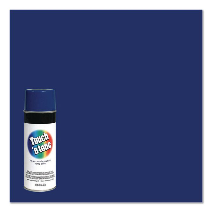 Touch'n Tone Spray Paint, Gloss Blue, 10 oz Aerosol Can, 6/Carton