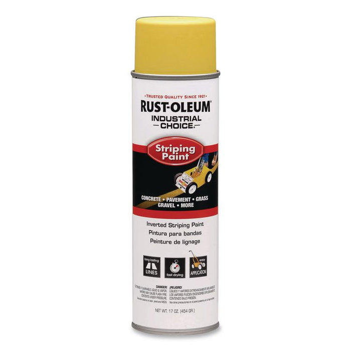 Industrial Choice S1600 System Inverted Striping Paint, Flat Yellow, 18 oz Aerosol Can, 6/Carton