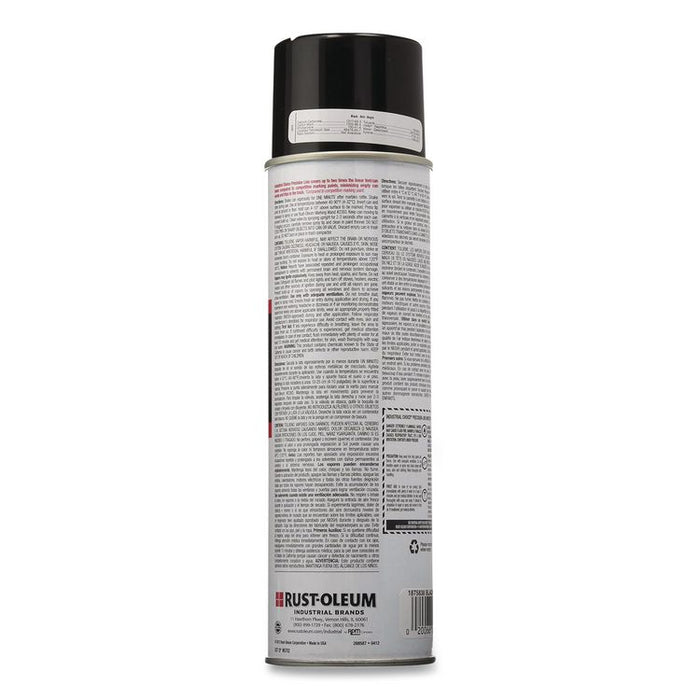 Industrial Choice M1800 System Water-Based Precision Line Marking Paint, Gloss Black, 17 oz Aerosol Can, 12/Carton