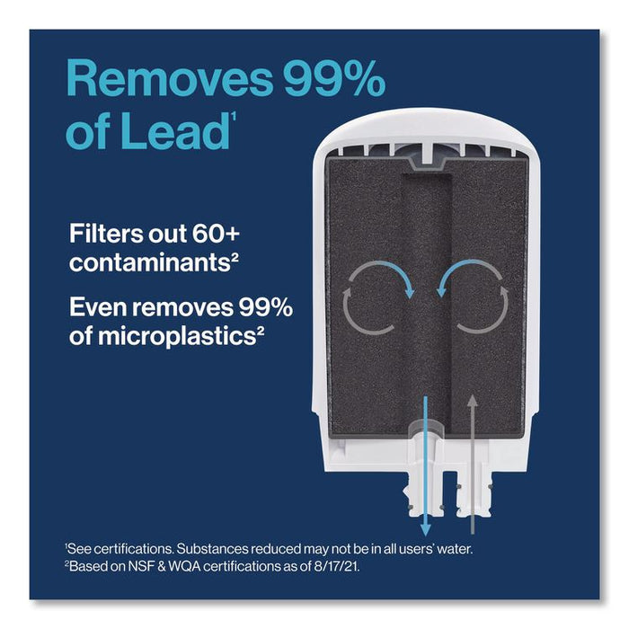 Water Faucet Mount Filtration System with 1 Elite Advanced Replacement Filter, White, 4/Carton