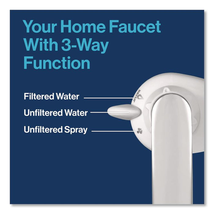 Water Faucet Mount Filtration System with 1 Elite Advanced Replacement Filter, White, 4/Carton