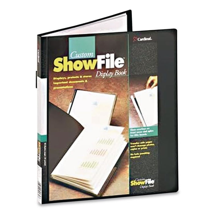 ShowFile Display Book with Custom Cover Pocket, 12 Letter-Size Sleeves, Black