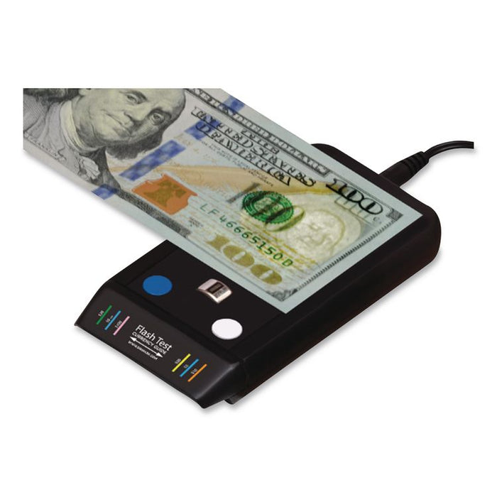 FlashTest Counterfeit Detector for USD, 3 Detection Methods, 2.5" x 4.5" x 0.8", Black