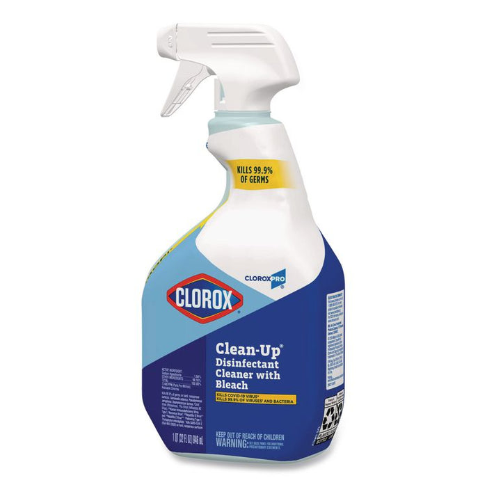 CloroxPro Clean-Up Disinfectant Cleaner with Bleach, Fresh Scent, 32 oz Smart Tube Spray Bottle, 9/Carton