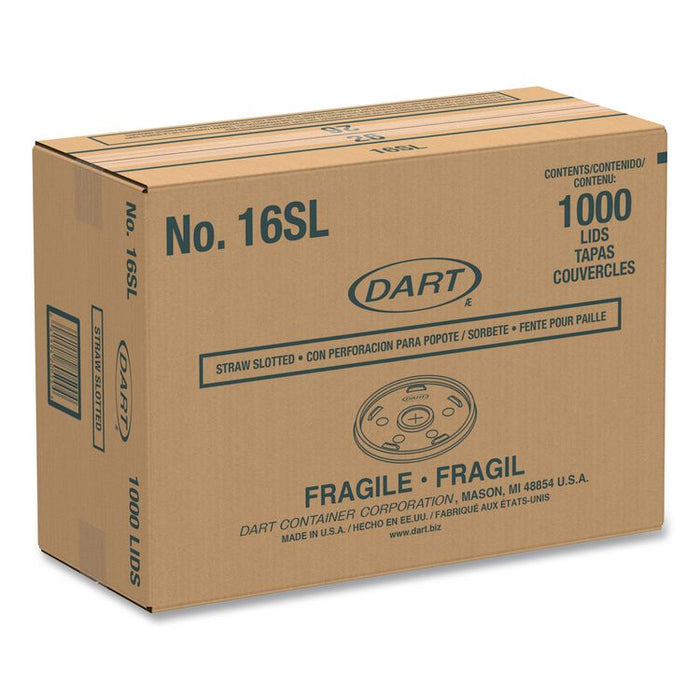 Plastic Lids, Straw Slotted, Fits 12 oz to 24 oz Hot/Cold Cups, Translucent, 100/Pack