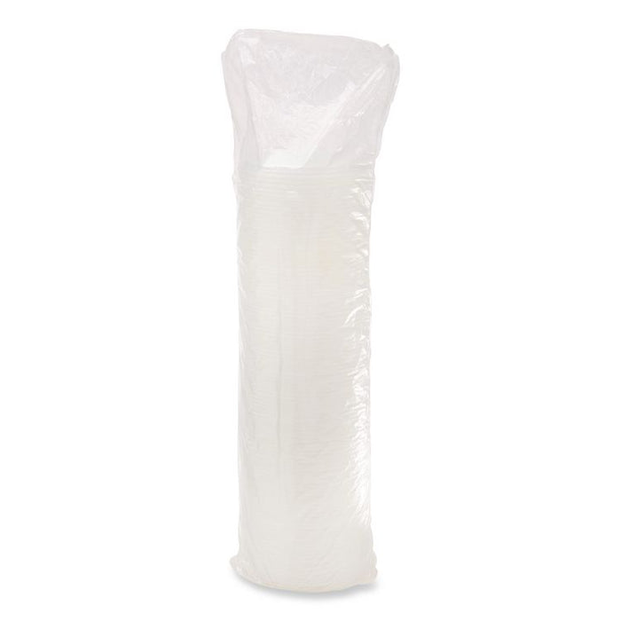 Plastic Lids, Straw Slotted, Fits 12 oz to 24 oz Hot/Cold Cups, Translucent, 100/Pack