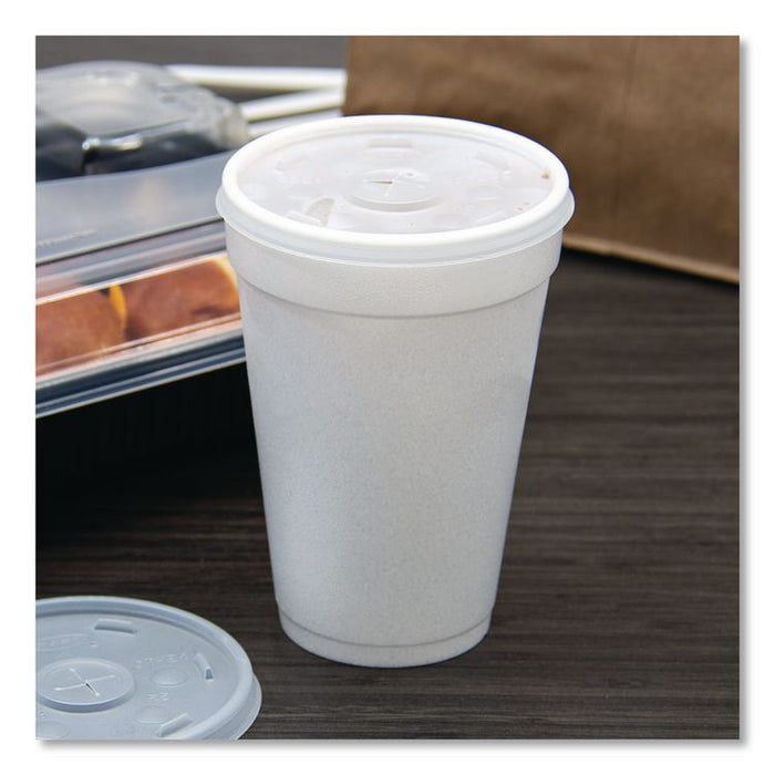 Plastic Lids, Straw Slotted, Fits 12 oz to 24 oz Hot/Cold Cups, Translucent, 100/Pack