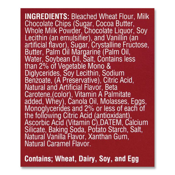 Milk Chocolate Chip Cookies, 1 oz, Individually Wrapped Pack, 30/Carton