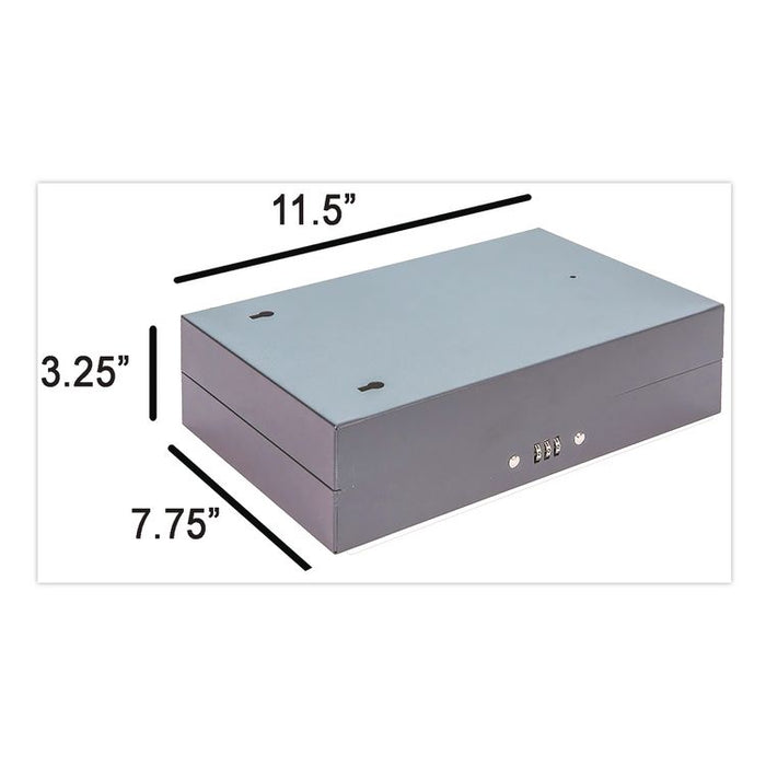 Combination Lockable Key Cabinet, 28-Key, 7.75 w x 3.25 d x 11.5 h, Metal, Gray
