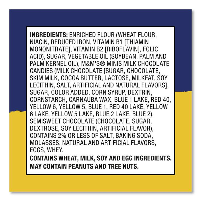 Mini Cookie Snack Packs, Chocolate Chip/M and Ms, 1.6 oz. Pouch, 30 Pouches/Carton