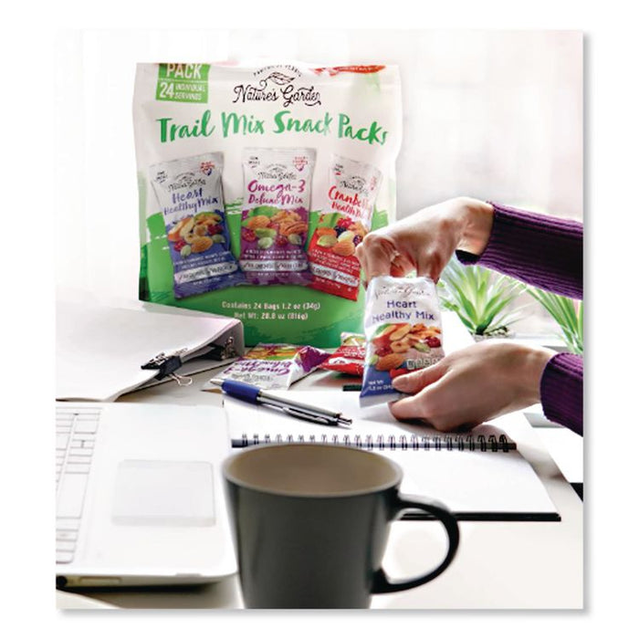 Healthy Trail Mix Snack Packs, 1.2 oz Pouch, 24 Pouches/Carton