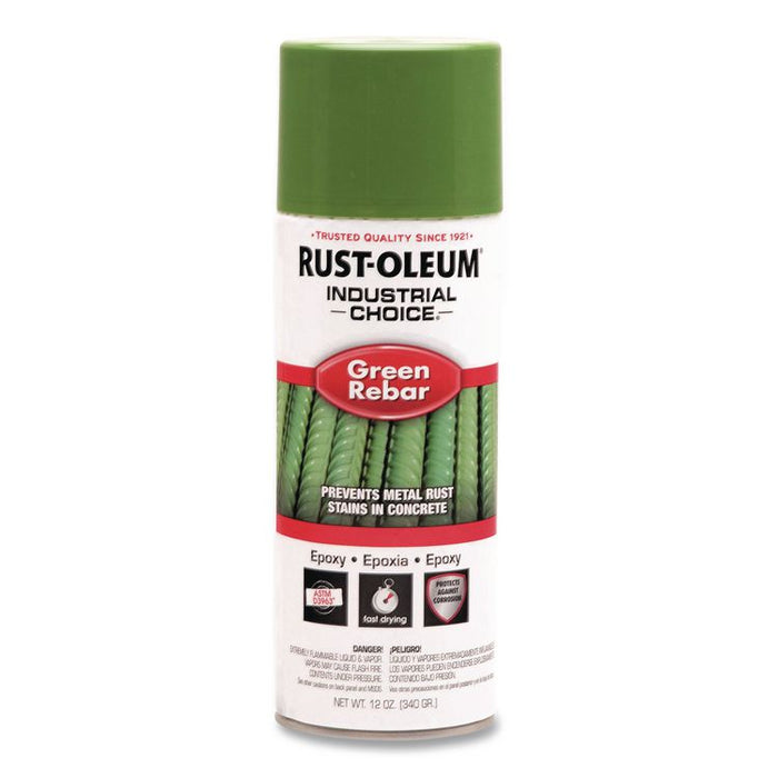 Industrial Choice RB1600 System Epoxy Spray, Gloss Green Rebar, 12 oz Aerosol Can, 6/Carton