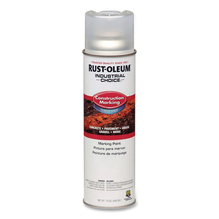 Industrial Choice M1400 System Water-Based Construction Marking Paint, Gloss Clear, 17 oz Aerosol Can, 12/Carton