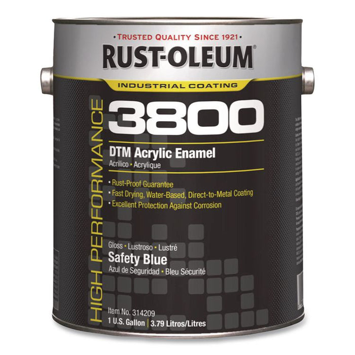 High Performance 3800 System DTM Acrylic Enamel Paint, Gloss Safety Blue, 1 gal Bucket/Pail, 2/Carton