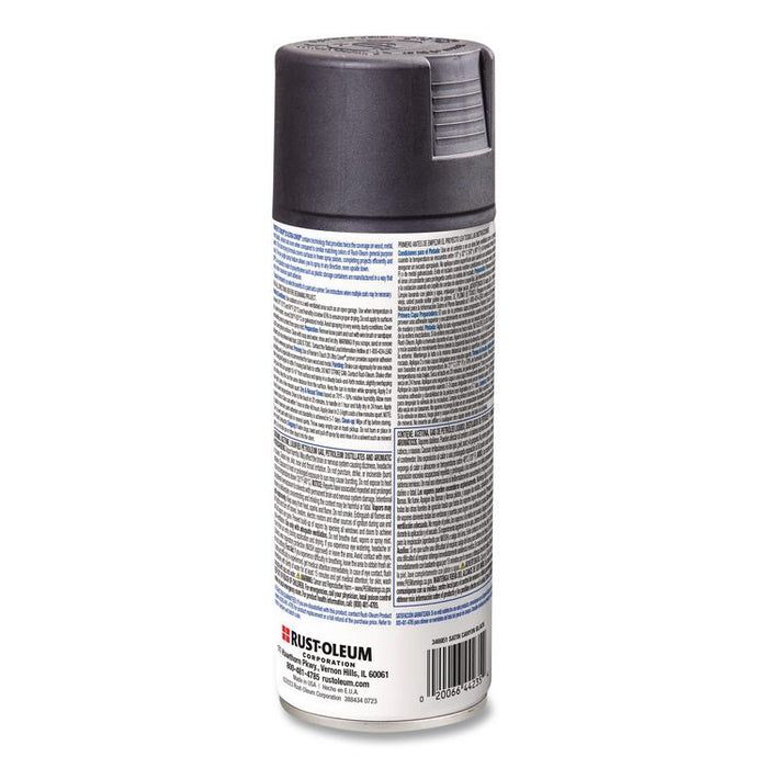 Painter's Touch 2X Ultra Cover Spray Paint, Satin Canyon Black, 12 oz Aerosol Can, 6/Carton