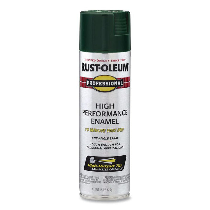 Professional Spray Paint, Gloss Hunter Green, 15 oz Aerosol Can, 6/Carton