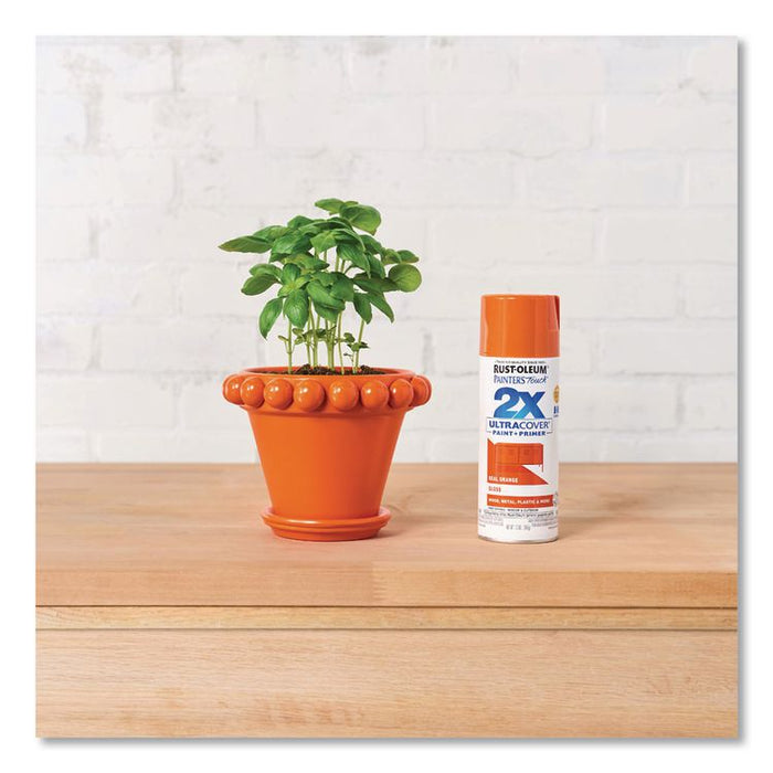 Painter's Touch 2X Ultra Cover Spray Paint, Gloss Real Orange,12 oz Aerosol Can, 6/Carton