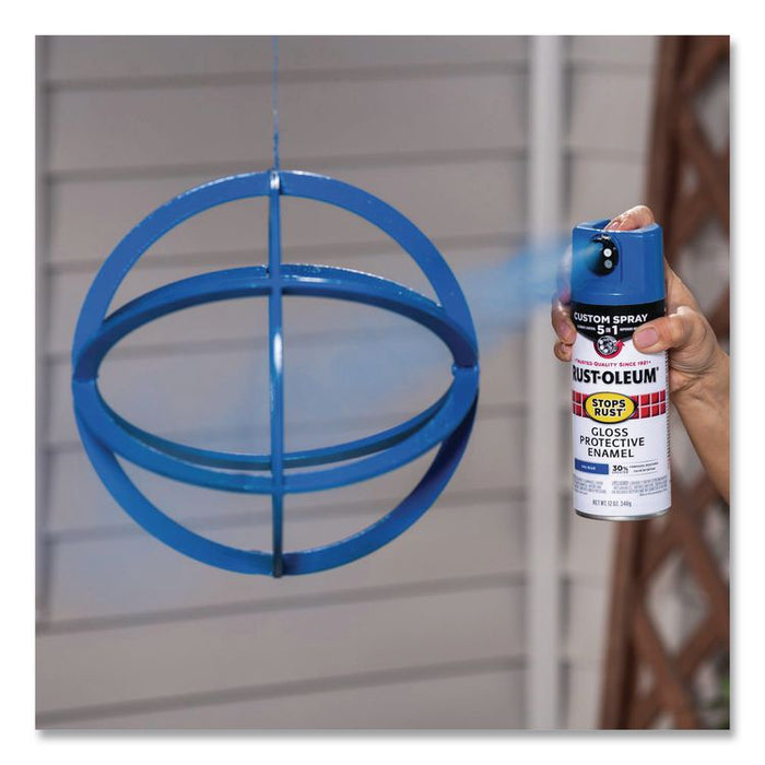 Stops Rust Spray Paint, Gloss Sail Blue, 12 oz Aerosol Can, 6/Carton