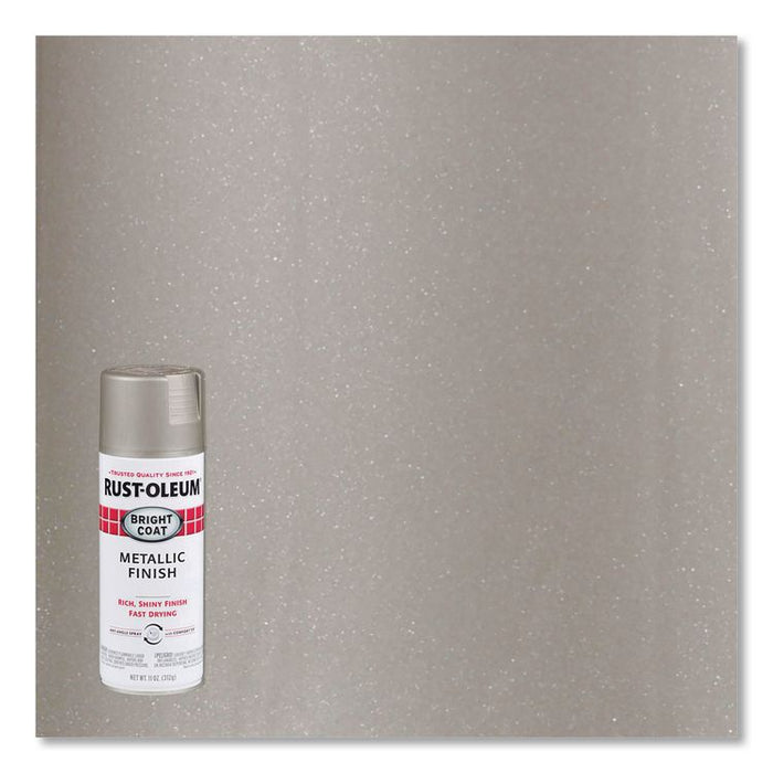 Stops Rust Bright Coat Spray Paint, Metallic Aluminum, 11 oz Aerosol Can, 6/Carton